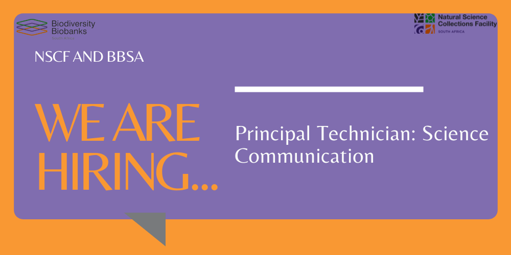 NSCF/BBSA Job Post Readvertisement | Principal Technician: Science Communication
